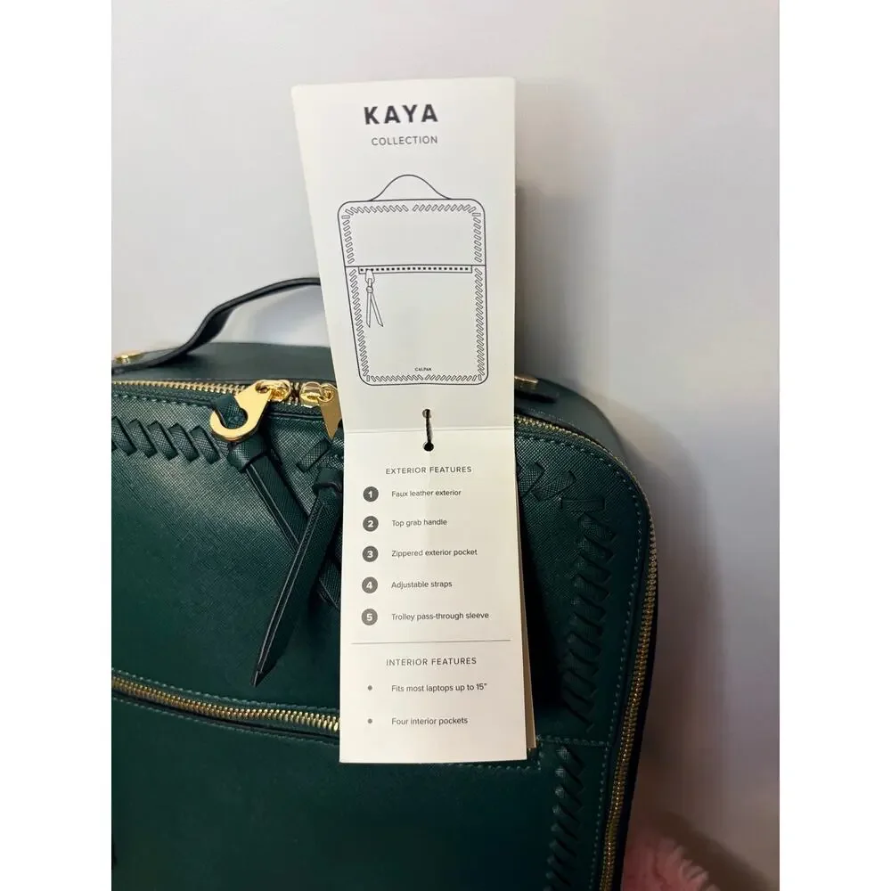 Calpak 15 inch Laptop Backpack in Emerald. NWT.
